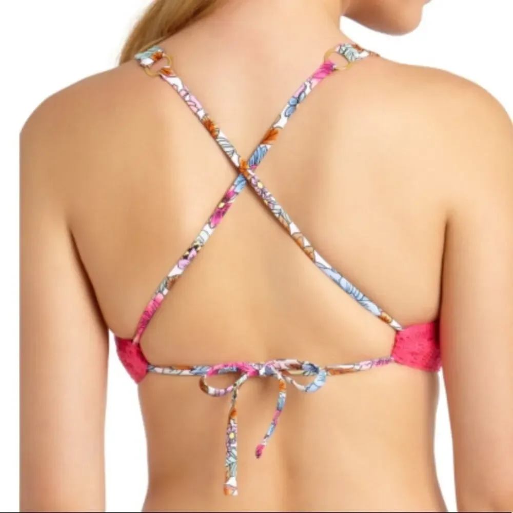 California Waves Crochet Bralette Swim Top